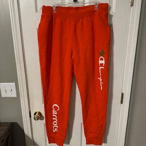 Carrots X Champion Reverse Weave Heavyweight Sweatpants Mens Size XL Orange NWT